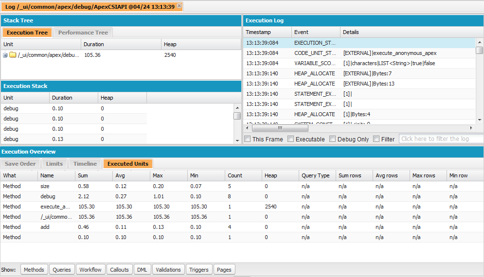 Managing Perspectives in the Log Inspector