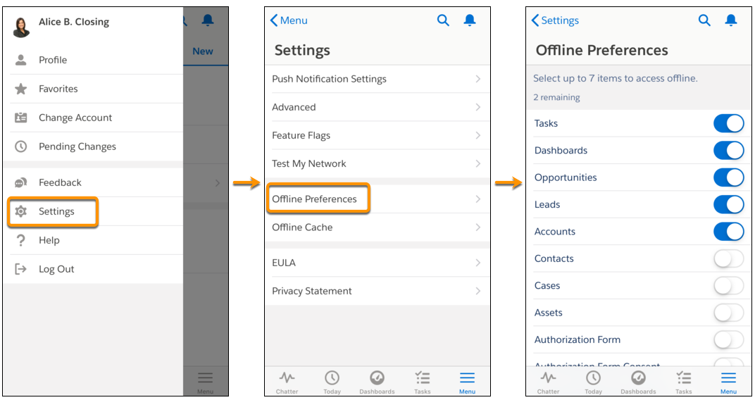 Work Offline with the Salesforce Mobile App