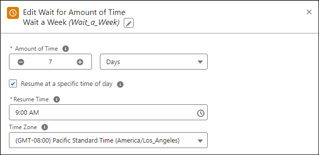 Flow Element: Wait for Amount of Time