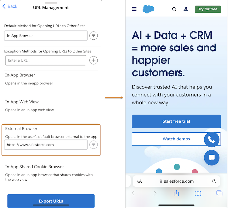 Manage How URLs Open from Your App