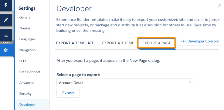 Export A Customized Experience Builder Page For A Lightning Bolt Solution